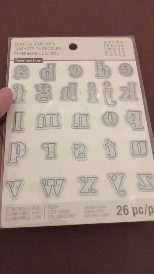 Recollections, 26 Piece Dies Set, Alphabet All Lower Case Unicase Letters for card making