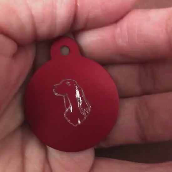 Dog, Large Circle Aluminum Tag, Personalized Diamond Engraved, Cat Tag, Dog Tag, ID Tag For Bags, Backpacks, Key Chain Keychain CAKAPLCT