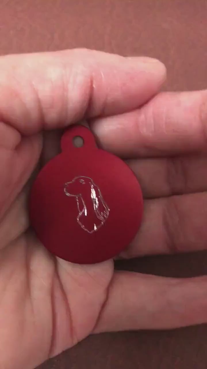 Dog, Large Circle Aluminum Tag, Personalized Diamond Engraved, Cat Tag, Dog Tag, ID Tag For Bags, Backpacks, Key Chain Keychain CAKAPLCT