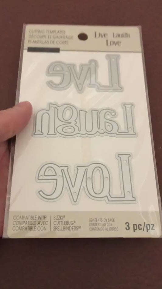 Recollections, Live Laugh Love, Cutting Template, Die 3 Piece Set, 508080 For Card Making, Scrapbooking