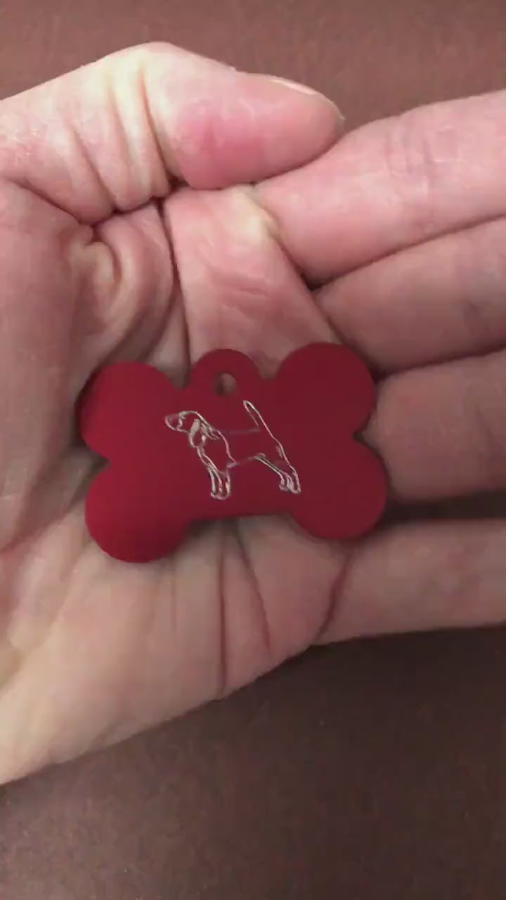 Dog, Large Bone Tag, Aluminum Personalized Diamond Engraved, Dog Tag, Pet Tag, ID Tags, For Dog Collar, Puppy Tag, CAjAPLBT