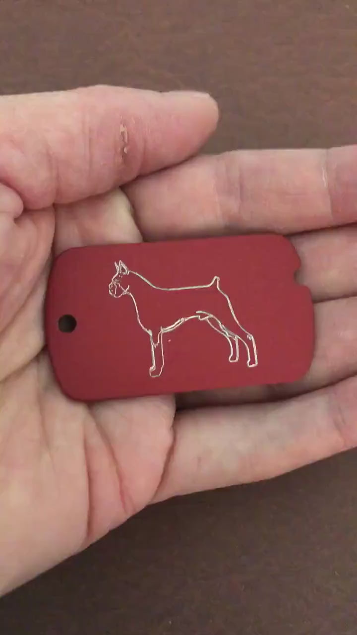 Dog, Personalized Aluminum  ID Tag Diamond Engraved, For Backpacks, Equipment Bags, Key Chains, Keychains, Suitcases, CAbAMI