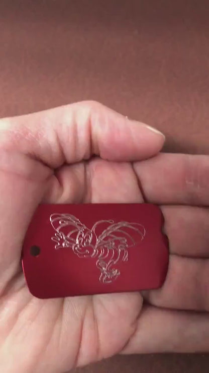 Bumblebee, Bee, Honey Bee, Personalized Aluminum Dog Tag, ID Tag Diamond Engraved, For Backpacks, Equipment Bags, Key Chains, CAiAMI
