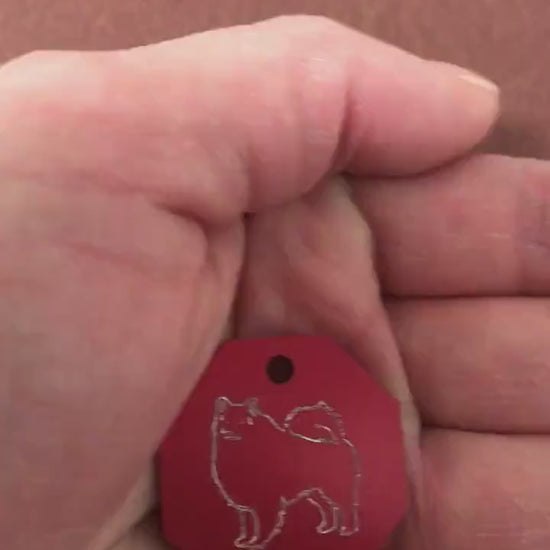 Dog, Large Stop Sign, Personalized Aluminum Tag Diamond Engraved Tag ID For Bags, Key Chains. CADAPLSS