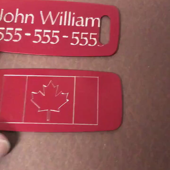 Canadian Flag, Aluminum Personalized Luggage Tag, Diamond Engraved, Perfect For Carry-on, Backpacks And Suitcases, CA2APLT2