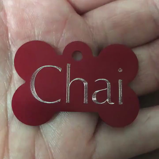 Large Bone, Aluminum Tag, Personalized Diamond Engraved, Dog Tag, Cat Tag, ID Tags For Collars, For Dog Collars,