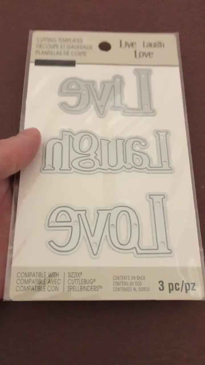 Recollections, Live Laugh Love, Cutting Template, Die 3 Piece Set, 508080 For Card Making, Scrapbooking