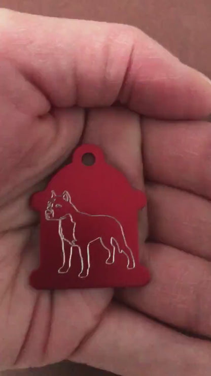 Dog, Large Fire Hydrant Aluminum Tag, Personalized Diamond Engraved, Puppy Tag, Dog Tag, Tag for Dog Collar Lost Dog ID, CAVPALHYT