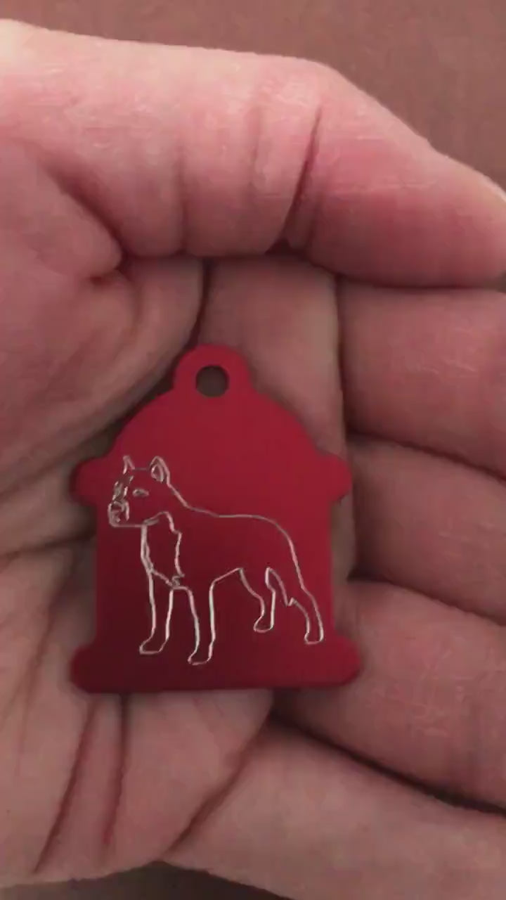 Dog, Large Fire Hydrant Aluminum Tag, Personalized Diamond Engraved, Puppy Tag, Dog Tag, Tag for Dog Collar Lost Dog ID, CAVPALHYT