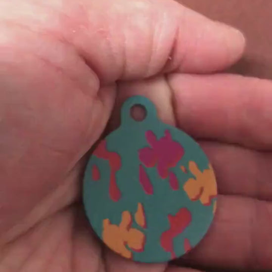 Wet Paint Dog Tag Large Circle Tag Personalized Aluminum Tag Diamond Engraved Puppy Tag