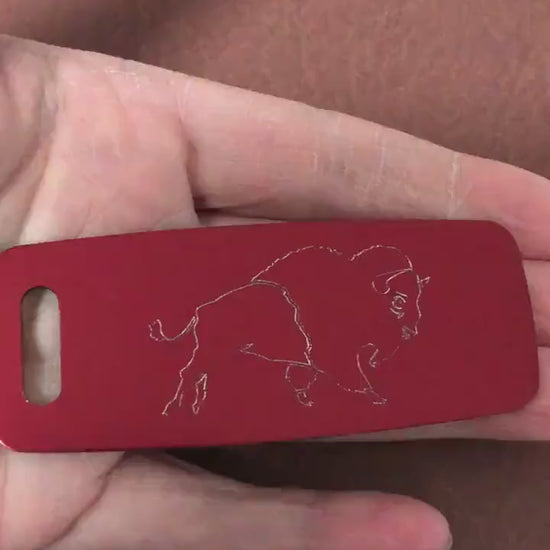 Bison, Buffalo, Aluminum Personalized Luggage Tag, Diamond Engraved, Perfect For Carry-on, Backpacks And Suitcases, CAiAPLT