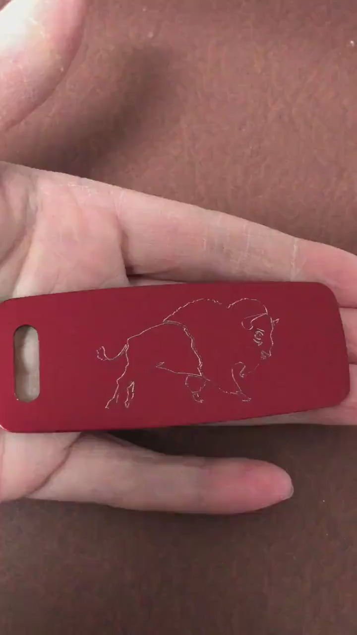 Bison, Buffalo, Aluminum Personalized Luggage Tag, Diamond Engraved, Perfect For Carry-on, Backpacks And Suitcases, CAiAPLT