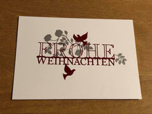 Load image into Gallery viewer, Frohe Weihnachten Vogel Deutsche Karten Handgemacht German Bird Christmas Card Handmade