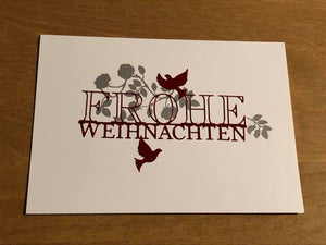 Frohe Weihnachten Vogel Deutsche Karten Handgemacht German Bird Christmas Card Handmade
