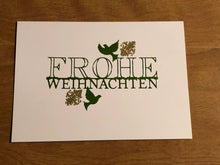 Load image into Gallery viewer, Frohe Weihnachten Vogel Deutsche Karten Handgemacht German Bird Christmas Card Handmade
