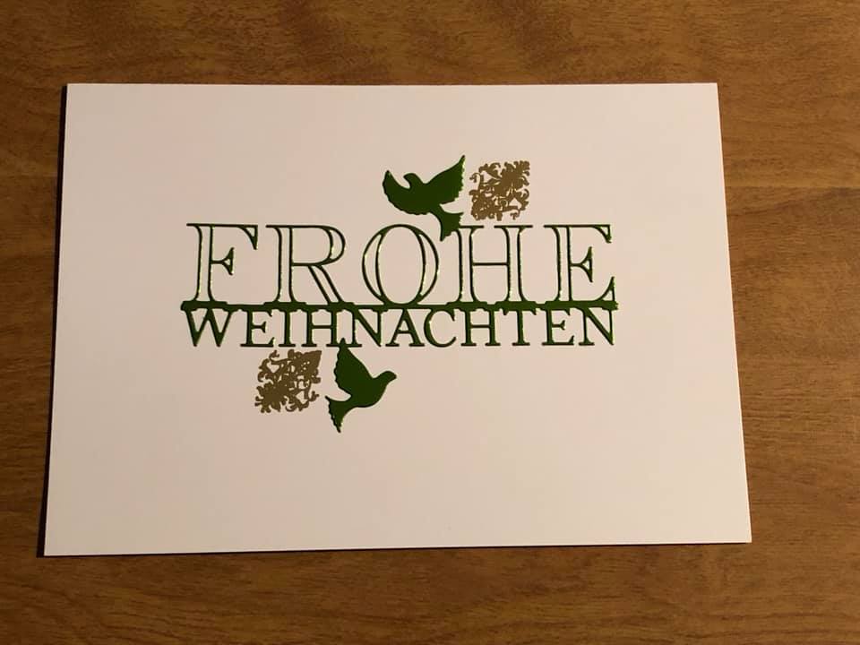 Frohe Weihnachten Vogel Deutsche Karten Handgemacht German Bird Christmas Card Handmade