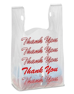 T-Shirt Bags "Thank You", 11 1/2" x 6" x 21" Red