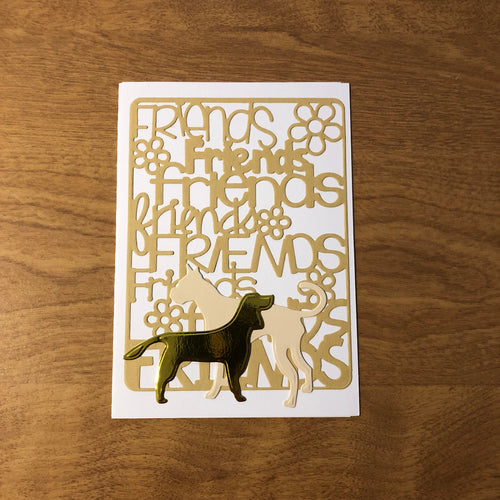 Friends Card with Dogs Handmade