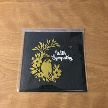 Load image into Gallery viewer, A Gold Bird on a With Sympathy Card Handmade