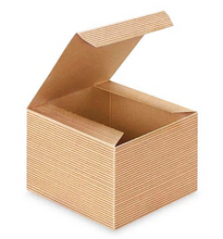 Load image into Gallery viewer, 5&quot; x 5&quot; x 3 1/2&quot; Kraft Pinstripe Gift Boxes 1 Box of 100