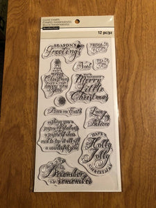 Recollections Christmas Clear Stamps 12 Piece Set