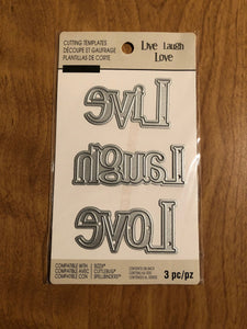Recollections Live Laugh Love Cutting Template Die 3 Piece 508080