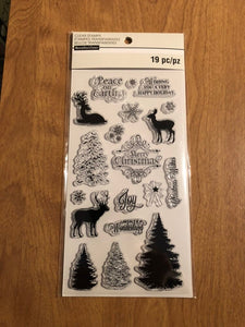 Recollections Christmas 19 Piece Clear Stamps