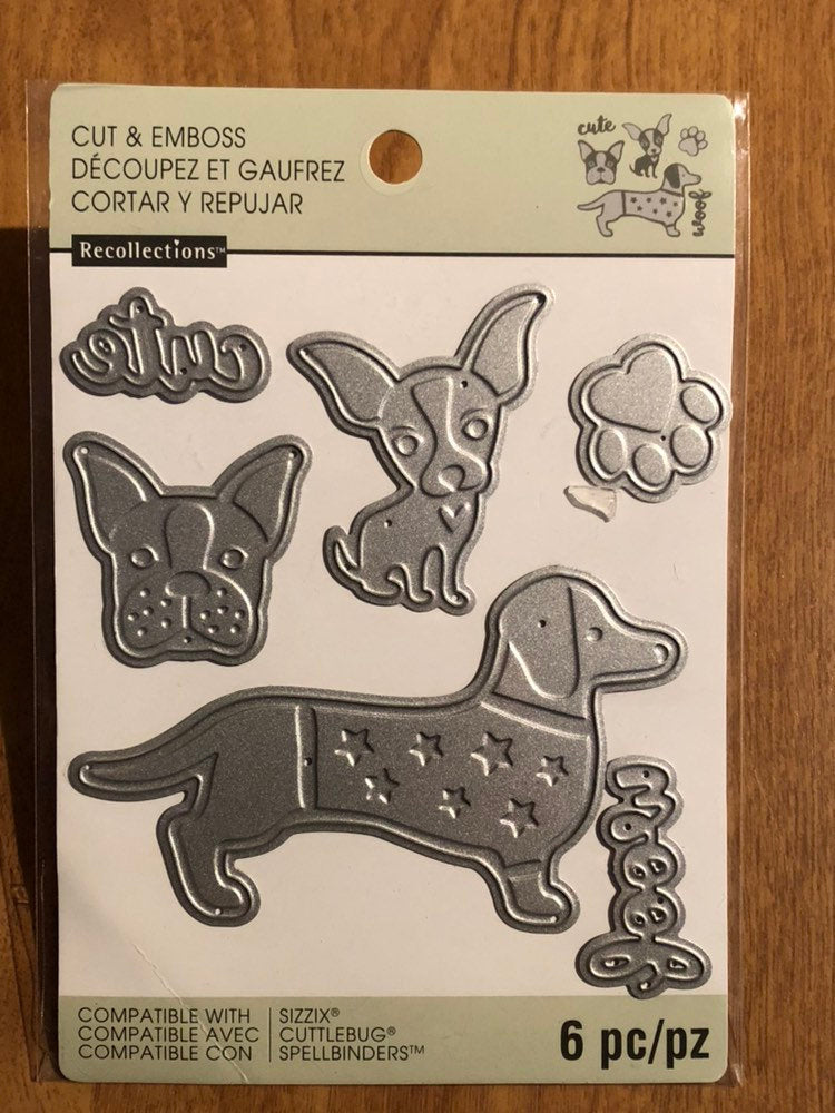 Recollections Dog 6 Piece Cut and Emboss Set 542697