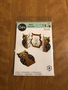 Owl Sizzix Thinlits Fold-A-Longs 6 Piece Die Set 661138 By Jen Long