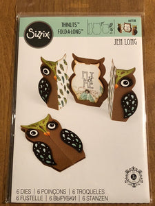 Owl Sizzix Thinlits Fold-A-Longs 6 Piece Die Set 661138 By Jen Long