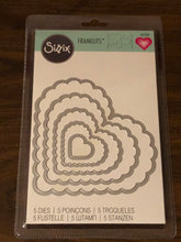 Load image into Gallery viewer, Scallop Hearts Sizzix Framelits 5 Piece Dies 657562
