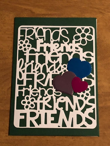 Friends Card With Hearts Handmade
