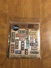 Load image into Gallery viewer, Vacation Words Sizzix Thinlits 18 Piece Dies Set By Tim Holtz 661287