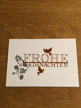 Load image into Gallery viewer, Frohe Weihnachten Vogel Deutsche Karten Handgemacht German Bird Christmas Card Handmade
