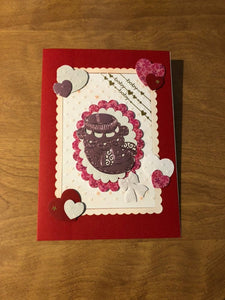 Red New Baby Congratulations Card Handmade