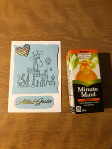 Alles Gute Deutsche Karte Handgemacht All the Best German Giraffe and Friends Stamped Handmade Card HGCBC21