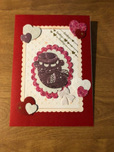 Load image into Gallery viewer, Red New Baby Congratulations Card Handmade