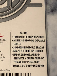 Thank You Sizzix Thinlits 3-D Drop-Ins Circle 3 Dies By Stephanie Barnard 661849