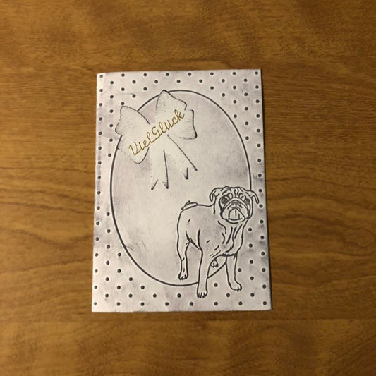 Viel Glück Deutsche Karte Handgemacht Stamped Bull Dog Good Luck German Card Handmade HGCBC27