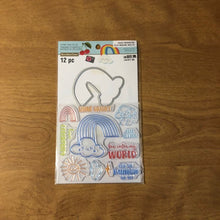 Load image into Gallery viewer, Recollections 12 Piece Cheeky Modern Pop Rainbow Clear Stamp and Die Kit