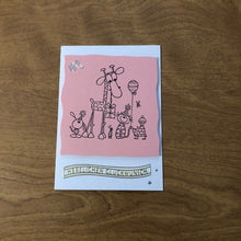 Load image into Gallery viewer, Herzlichen Gluckwunsch Deutsche Karte Handgemacht Giraffe and Friends Homemade Stamped German Card HGCBC52