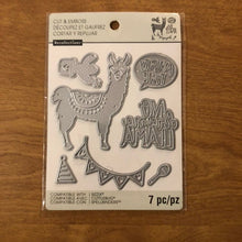 Load image into Gallery viewer, Llama No Drama Llama Party Time Recollections 7 Pieces Cut and Emboss Set 542699
