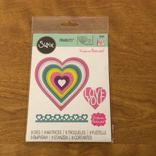 Load image into Gallery viewer, Dotted Hearts Sizzix Framelits 9 Pieces Dies Set By Stephanie Barnard 562676