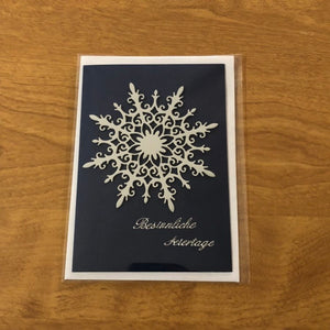 Schneeflocke Besinnliche Feiertage Karte Deutsche Weihnachtskarte Handgemacht German Christmas Card Handmade