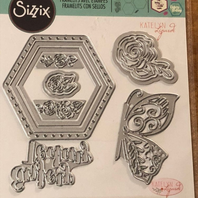 Thanks For Being You Sizzix Framelits With Stamps 11 Dies and 5 Clear Stamps Set By Katelyn Lizardi 661939