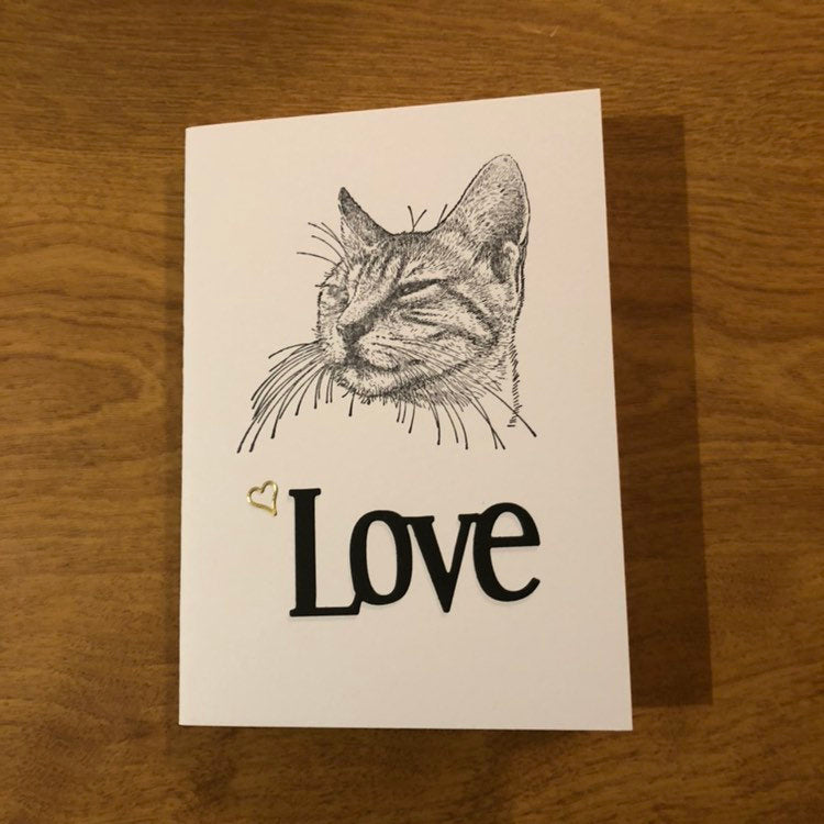 Cat Love Card Handmade