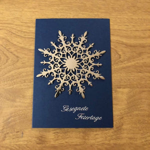 Schneeflocke Gesegnete Feiertage Karte Deutsche Weihnachtskarte Handgemacht German Snowflake Blessed Holidays Christmas Card Handmade