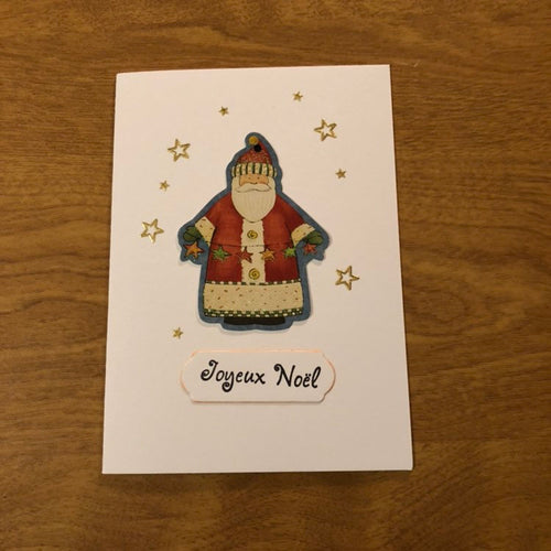 Joyeux Noël Carte De Noël Français Fait Main Père Noël French Merry Christmas Card Handmade