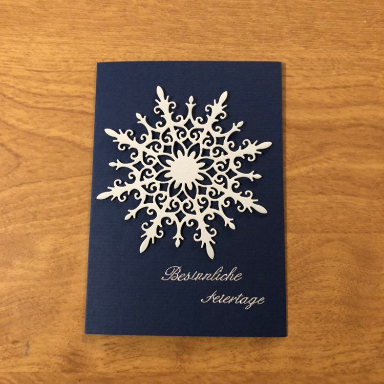 Schneeflocke Besinnliche Feiertage Karte Deutsche Weihnachtskarte Handgemacht German Christmas Card Handmade