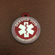 Load image into Gallery viewer, Seizure Alert Dog Medical Alert Service Dog Large Circle Large Circle Aluminum Tag SADMALRC